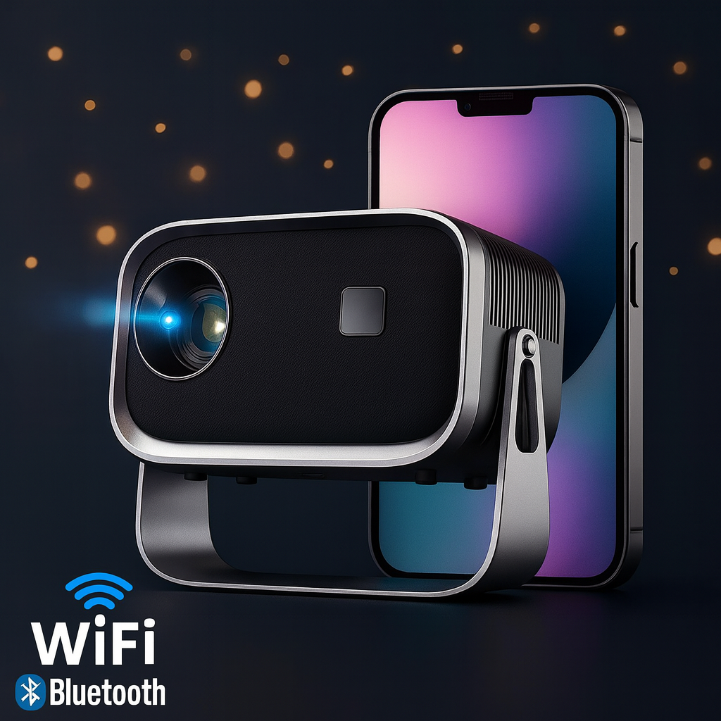 NNEOBA Mini Beamer – Tragbarer WLAN Heimkino-Projektor mit Full-HD-Unterstützung