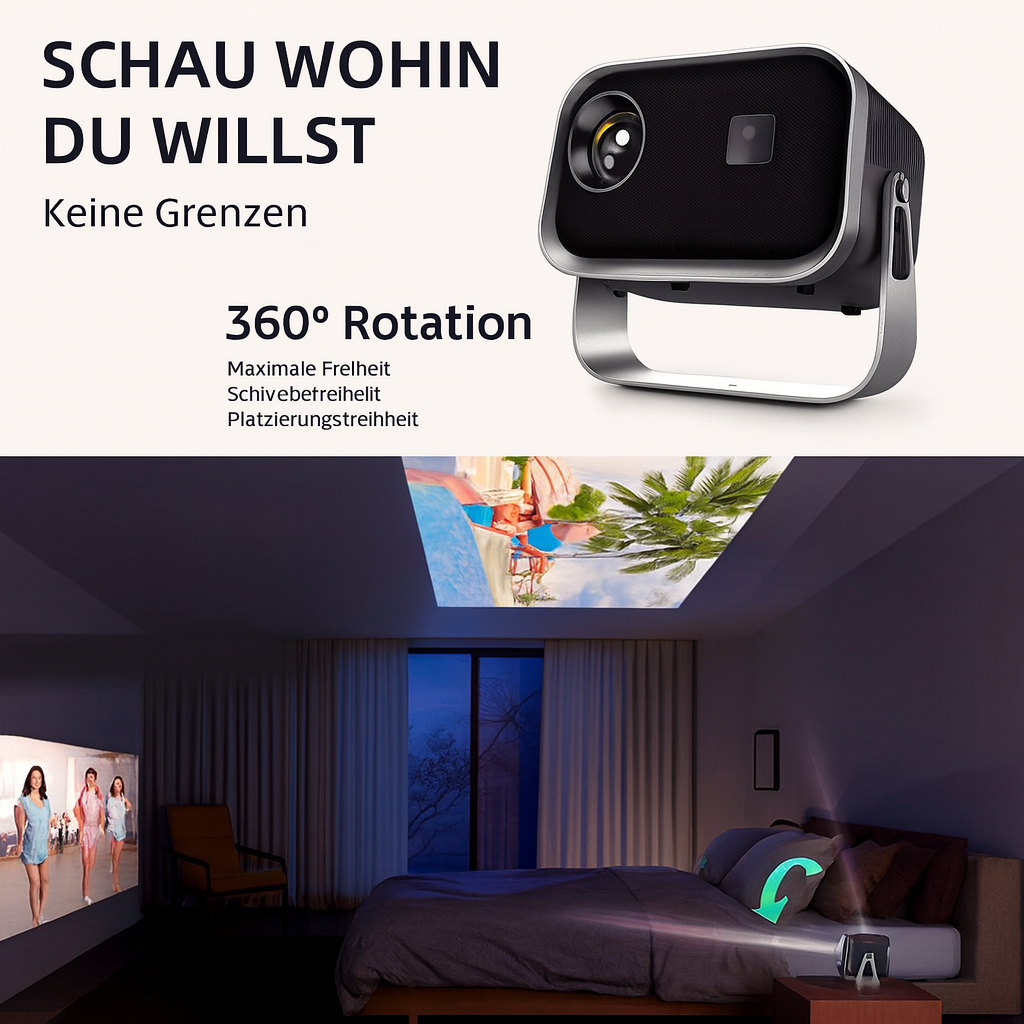 NNEOBA Mini Beamer – Tragbarer WLAN Heimkino-Projektor mit Full-HD-Unterstützung